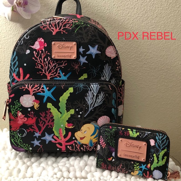 Loungefly Handbags - Loungefly Under the Sea Mini Backpack/wallet